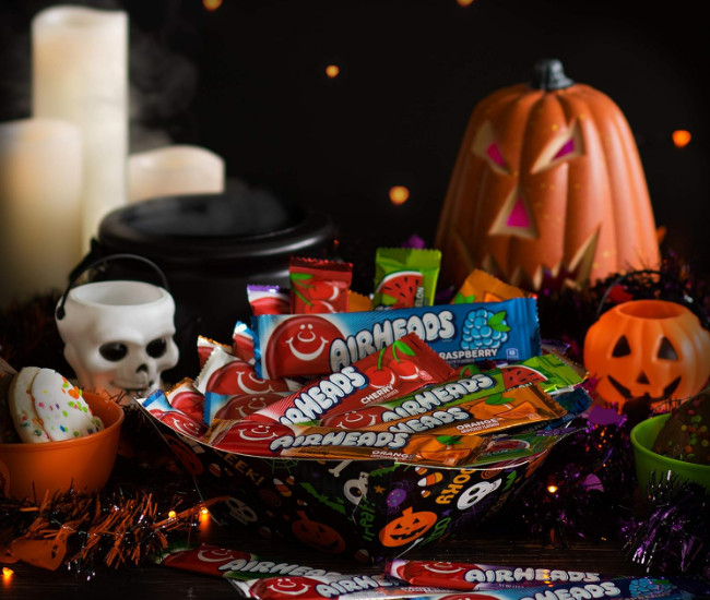 Airheads Candy Bars, Halloween Variety Box, Chewy Full Size Fruit Taffy, Trick or Treat Mega Box, 90 Individually Wrapped Full Size Bars (Packaging May Vary)