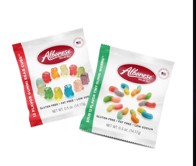 Albanese World's Best, Sweet & Sour Monster Combo, 45-0.5oz Trick or Treat Bags of Halloween Candy