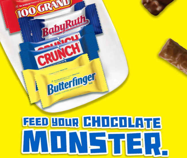 Butterfinger, CRUNCH, Baby Ruth and 100 Grand, 80 Count, Assorted Mini and Fun Size Individually Wrapped Candy Bars, Halloween Candy, 32.1 oz