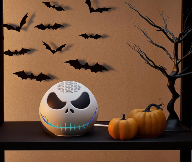 Echo Dot Bundle: Includes Echo Dot (5th Gen, 2022 release) | Charcoal and Limited Edition Disney Jack Skellington Shell