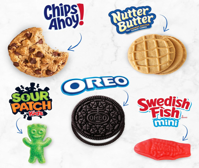 OREO, CHIPS AHOY!, Nutter Butter, SOUR PATCH KIDS & SWEDISH FISH Cookies & Candy Variety Pack, 40 Snack Packs