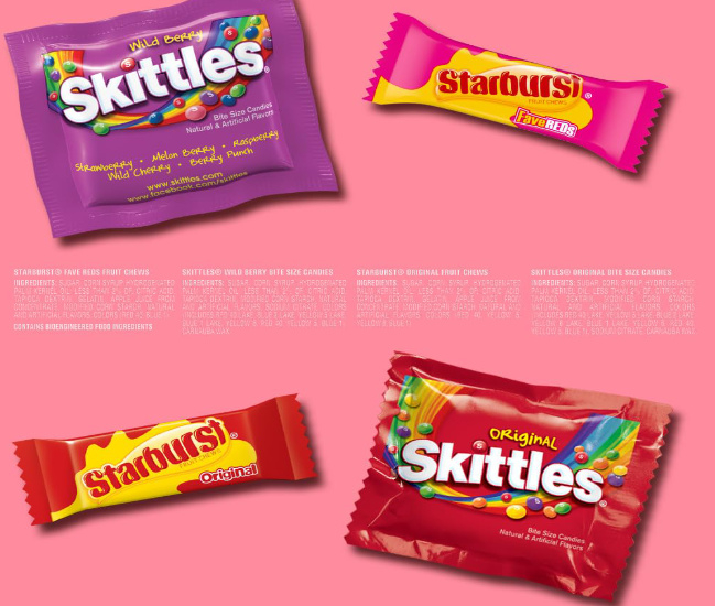 SKITTLES Original, SKITTLES Wild Berry & STARBURST Original and STARBURST FaveReds Fun Size Nut Free Individually Wrapped Trick or Treat Halloween Candy Variety Pack, Party Size, 20.13 Oz Bulk Bag