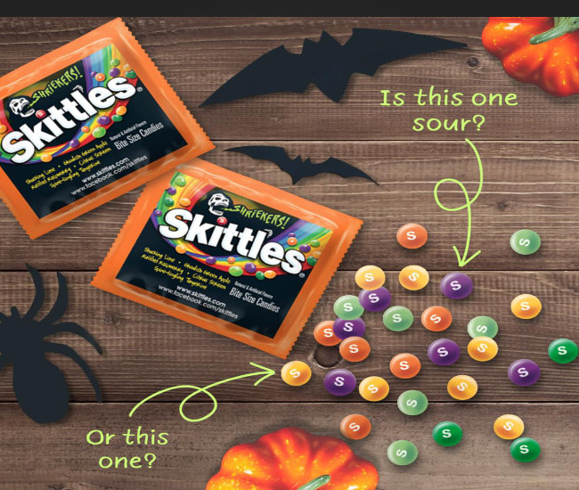 SKITTLES Shriekers Sour Fun Size Chewy Halloween Candy, 10.72oz