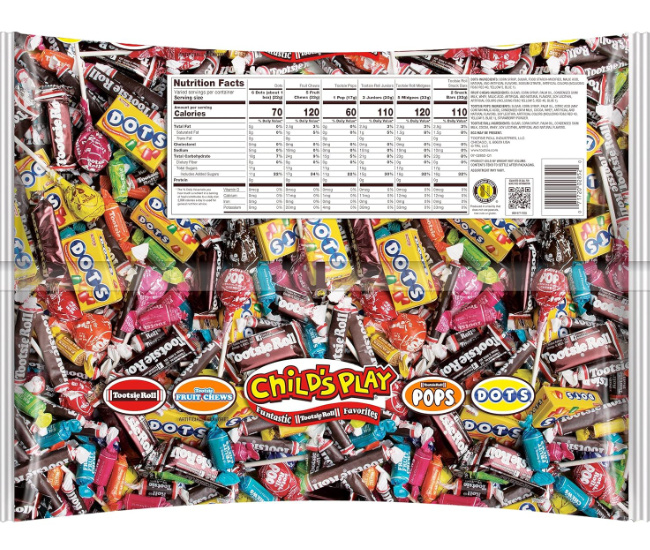Tootsie Roll Child's Play Candy Favorites with Bonus Mobile Game, 5 Pounds of Individually Wrapped Party Candy - Funtastic Candy Variety Mix Bag - Peanut Free, Gluten Free (5 Pounds)