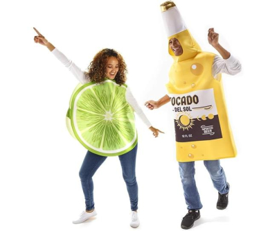 Beer & Lime Halloween Couples Costume - Funny Food Fruit Adult Bodysuit
