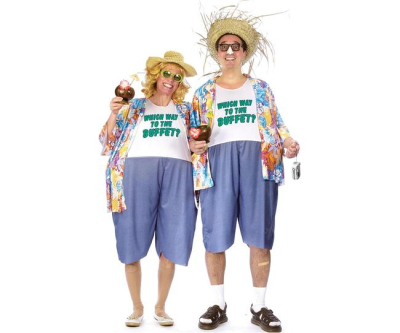 Fun World Men's Tacky Traveler Adult Costume, Multi, UNISEX - Men up to 6/200 lbs… Womne Size 4-14