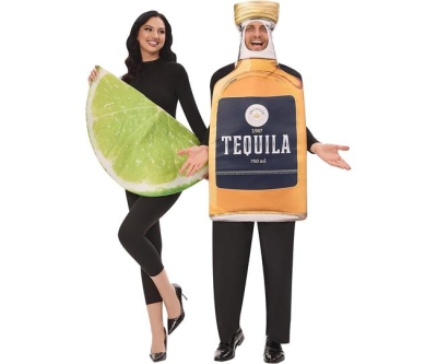 Funnlot Tequila and Lime Couples Costume 2 Pcs Halloween couple costumes Funny Margarita Costume Tequila Bottle & Lime Slice Couples Costumes 2024 for Food Theme Halloween Dress up Party