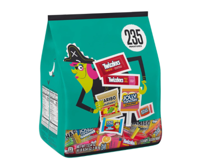 HARIBO, JOLLY RANCHER and TWIZZLERS Miniatures Assorted Fruit Flavored, Halloween Candy Bulk Bag, 73.54 oz (235 Pieces)