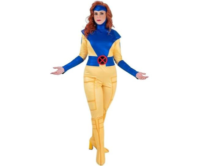 Jazwares X-Men Classic Jean Grey Costume for Women - Mutant Superhero Jumpsuit and Cowl
