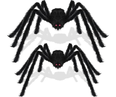 Nirohee 2 Pack Halloween Decorations Outdoor,59+49.2 Inch Hairy Giant Spider Halloween Party Decor Large Halloween Hairy Spider Scary Fake Large Spiders Props for Halloween Yard Decoration Party Decor