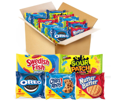 OREO, CHIPS AHOY!, Nutter Butter, SOUR PATCH KIDS & SWEDISH FISH Cookies & Candy Variety Pack, 40 Snack Packs