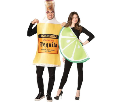 Rasta Imposta Tequila Bottle & Lime Slice Couples Costume Liquor Drink Dress Up Cosplay Costumes, Adult One Size