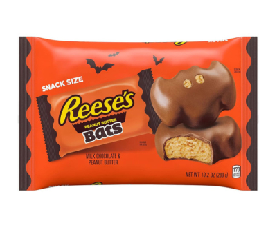 REESE'S Milk Chocolate Peanut Butter Snack Size Bats Candy, Halloween, 10.2 oz Bag