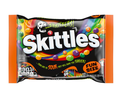 SKITTLES Shriekers Sour Fun Size Chewy Halloween Candy, 10.72oz